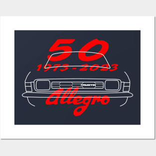 Austin Allegro classic car outline 50th anniversary special edition (white) Posters and Art